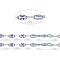 Ion Plating(IP) 304 Stainless Steel Textured Dapped Chains, Cable Chains, Soldered, Flat Oval, Rainbow Color, 4x2x0.5mm, about 32.8 Feet(10m)/roll