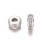 Brass Micro Pave Clear Cubic Zirconia Beads, Rondelle, Platinum, 8x3.5mm, Hole: 3mm