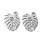 Non-Tarnish 304 Stainless Steel Charms, Manual Polishing, Monstera Leaf, Stainless Steel Color, 14x10.5x1mm, Hole: 1.6mm