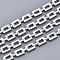 Brass Chains, Rectangle Link Chains, Unwelded, Cadmium Free & Nickel Free & Lead Free, with Spool, Silver, Rectangle: 6.5x4.6x1mm, Link: 5.8x2.5x1.2mm, about 16.4 Feet(5m)/roll