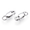 Rhodium Plated 925 Sterling Silver Lobster Claw Clasps, with Jump Rings, with 925 Stamp, Real Platinum Plated, 8x4x2mm, Hole: 2.2mm