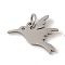 Non-Tarnish 201 Stainless Steel Charms, with Jump Rings, Laser Cut, Bird Charm, Stainless Steel Color, 13x15x1mm, Hole: 3mm