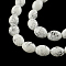 Baking Painted Drawbench Glass Bead Strands, Oval, White, 13.5~14x10~10.5mm, Hole: 1.5mm, about 57pcs/strand, 31.4 inch