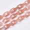 Acrylic Handmade Cable Chains, Imitation Gemstone Style, Oval, Light Coral, 15x10x3mm about about 39.37 inch(1m)/strand