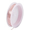 Copper Wire, Round, for Jewelry Making, Pink, 22 Gauge, 0.6mm, about 59.06 Feet(18m)/Roll