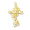 Rack Plating Alloy Pendants, Cadmium Free & Nickel Free & Lead Free, Cross, Golden, 31x18x4mm, Hole: 1.5mm