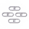 Tarnish Resistant 201 Stainless Steel Links Connectors, Laser Cut, Oval with Letter, Stainless Steel Color, Letter.N, 15x6x1mm, Hole: 4x5~7mm