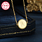 Golden 925 Sterling Silver Pendant Necklaces, Initial Letter, Letter A, 15.75 inch(40cm)