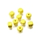 Spray Painted Wooden Beads, Square, Yellow, 6x6x6mm, Hole: 1.6~2mm
