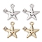 4Pcs 2 Colors Rack Plating Alloy Rhinestone Pendants, Star Charms, Platinum & Light Gold, 16x15.5x3mm, Hole: 1.6mm, 2Pcs/color