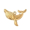 304 Stainless Steel Whale Pendants, Marine Animal Charms, Ion Plating(IP), Real 18K Gold Plated, 22x28.5x3mm, Hole: 2mm