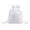 Linenette Drawstring Bags, Rectangle, White, 14x10cm