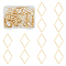 50Pcs 201 Stainless Steel Linking Rings, Rhombus, Golden, 26x16x1mm