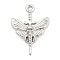 Alloy Pendants, Butterfly with Skull Charms, Platinum, 25x18.5x6mm, Hole: 1.8mm