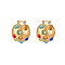 Elegant Fashion Hollow Out Round Zircon Stud Earrings for Women, Golden, Hoop Earrings