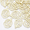 Alloy Pendants, Oval, Light Gold, 31x22x2mm, Hole: 1.8mm