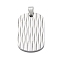 304 Stainless Steel Pendants, Rectangle Charms, Stainless Steel Color, 37.5x23x3mm, Hole: 5.5x4mm
