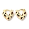 Rack Plating Brass Enamel Hoop Earrings, Cadmium Free & Lead Free, Long-Lasting Plated, Heart, Real 18K Gold Plated, Blanched Almond, 16x4.5mm