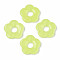Imitation Jelly Acrylic Beads, Flower, Green Yellow, 25.5x26x5mm, Hole: 1.6mm, about 240pcs/500g