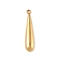 304 Stainless Steel Pendants, Teardrop Charm, Real 18K Gold Plated, 27x6x3mm, Hole: 1.8mm