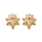 Brass Bead Caps, 7-Petal Flower, Real 14K Gold Plated, 9x8x2.5mm, Hole: 1.5mm