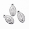 Non-Tarnish 304 Stainless Steel Pendants, Oval with Virgin Mary, Stainless Steel Color, 15x8x2mm, Hole: 1.5mm