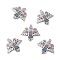 Brass Micro Pave Colorful Cubic Zirconia Connector Charms, Cadmium Free & Nickel Free & Lead Free, Angel Links, Platinum, 22x19.5x3mm, Hole: 1mm
