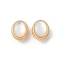 Brass Shell Beads, Cadmium Free & Nickel Free & Lead Free, Oval, Real 18K Gold Plated, 10.5x8.5x6mm, Hole: 1.5mm