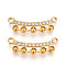 Brass Micro Pave Cubic Zirconia Pendants, Lead Free & Nickel Free & Cadmium Free, Real 18K Gold Plated, 10x20x3.5mm, Hole: 1.6mm