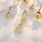 Brass Micro Pave Clear Cubic Zirconia Hoop Earrings, Golden, Letter C, 24x7mm