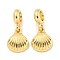Rack Plating Alloy Shell Shape European Dangle Charms, Large Hole Pendants, Cadmium Free & Lead Free, Golden, 24mm, Hole: 4.6mm, shell shape: 14x12x3.5mm