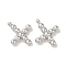 Brass Pendants, Cadmium Free & Nickel Free & Lead Free, Letter Charms, Platinum, 9x10x2mm, Hole: 1mm