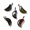 Natural Dragon Blood Pendants, Moon Charms, with Platinum Tone Brass Findings, 25~25.5x12x5.5mm, Hole: 6x2.5mm