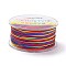 Segment Dyed Polyester Thread, Braided Cord, Colorful, 0.8mm, about 54.68 yards(50m)/roll