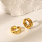 Stainless Steel Clip-on Earrings, Real 18K Gold Plated, 13.1x4.1mm