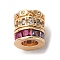 Brass Micro Pave Cubic Zirconia Beads, Column, Cadmium Free & Lead Free, Rack Plating, Long-Lasting Plated, Golden, 7.5x7.5mm, Hole: 3.5mm