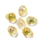 Electroplate Glass Beads, Faceted, Half Plated, Teardrop, Gold, 9.5x8mm, Hole: 1.2mm