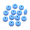 Food Grade Eco-Friendly Silicone Beads, Rondelle, Deep Sky Blue, 12x6~7mm, Hole: 2mm