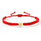 304 Stainless Steel Heart with Letter Bead Braided Bead Bracelets, Adjustable Nylon Cord Braided Bracelets for Couple Friendship, Platinum, Letter R, 7-7/8 inch(20cm), Inner Diameter: 11 inch(28cm)