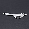 Non-Tarnish 201 Stainless Steel Links connectors, Fox, Stainless Steel Color, 35x9x1mm, Hole: 1.4mm