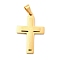 PVD Vacuum Plating 304 Stainless Steel Pendants, Cross with Word Charms, Golden, 39x26x4.5mm, Hole: 9.5x5.5mm