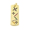 Real 18K Gold Plated Brass Micro Pave Cubic Zirconia Pendants, Cadmium Free & Nickel Free & Lead Free, Rectangle with Star, Colorful, 32x11.5x1.5mm, Hole: 4mm