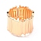 Grooved Irregular Wide Band Cuff Bangle, Alloy Hinged Open Bangle for Women, Golden, Inner Diameter: 2-3/8 inch(5.95cm)