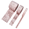 3Bundles 3 Style Flannelette Ribbons, with Gold Star Pattern Ribbons, with Nonwoven Fabric for Sewing Craft, Misty Rose, 1bundle/style