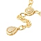 Clear Cubic Zirconia Flat Round with Teardrop Lariat Necklace, Brass Jewelry for Women, Cadmium Free & Nickel Free & Lead Free, Real 18K Gold Plated, 19.29 inch(49cm)