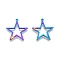 Ion Plating(IP) 201 Stainless Steel Pendants, Star, Rainbow Color, 26x25x1.5mm, Hole: 1.2mm