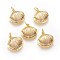 Brass Pendants, with Jump Ring, Shell, Golden, 16x15x4mm, Hole: 3mm