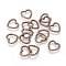 Tibetan Style Linking Rings, Heart, Lead Free & Nickel Free, Red Copper, 10x10x1mm