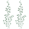 Polyester Flower Embroider Thread Iron on/Sew On Patches, Cloth Appliques, Dark Sea Green, 470x170x1.5mm