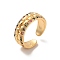 Brass Micro Pave Cubic Zirconia Open Cuff Rings, Golden, US Size 7 1/4(17.5mm)